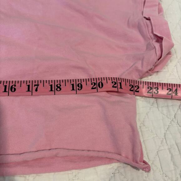 FOREVER 21 Cropped TShirt SzL Pink Basic Retro Girl Power Urban Barbie Feminine - Picture 7 of 8